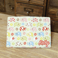 Cute Elephant Pattern Custom Personalised Monogrammed PU Leather Passport Holder Case Wallet Cover (N-032) - Thumbnail 1