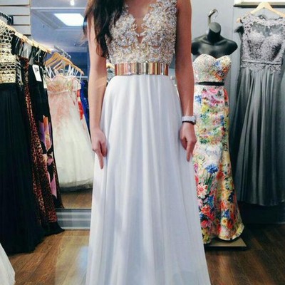 Charming prom dress,chiffon prom dress,a-line prom dress,v-neck prom dress,appliques prom dress,15032630