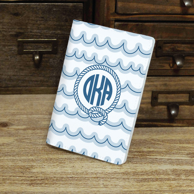 Ocean pattern stripes custom personalised monogrammed pu leather passport holder case wallet cover (n-035)