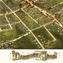 Danbury, Connecticut in 1875 - Bird's Eye View, Map, Aerial, Panorama, Vintage, Antique, Reproduction, Giclée, Fine Art, Wall Art, History-1