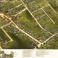 Danbury, Connecticut in 1875 - Bird's Eye View, Map, Aerial, Panorama, Vintage, Antique, Reproduction, Giclée, Fine Art, Wall Art, History - Thumbnail 3