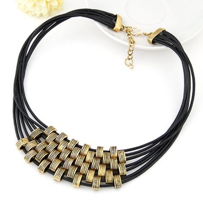 Stranded leather necklace