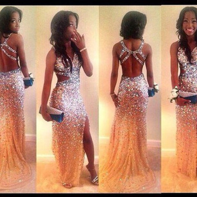 Charming prom dress,sexy prom dress,mermaid prom dress,backless prom dress,sequined prom dress,15032702