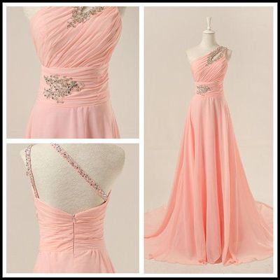 Charming prom dress,chiffon prom dress,a-line prom dress,one-shoulder prom dress,long prom dress,15032704
