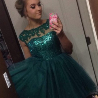 Fashion graduation dress,short graduation dress,appliques graduation dress,organza graduation dress,15032707