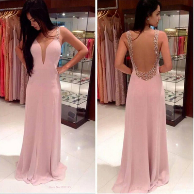 Long prom dress, pink prom dress, sexy prom dress, backless pom dress, new prom dress, free custom prom dress, bd14381