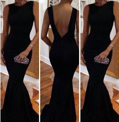 long prom dress, black prom dress, long evening dress, mermaid pom dress, 2017 prom dress, formal prom dress, BD14386