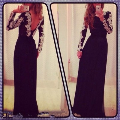 Fashin prom dress,long sleeve prom dress,appliques prom dress,backless prom dress,a-line prom dress,150327018