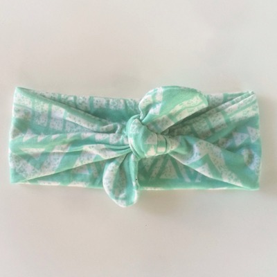Mint tribal tie knot headwrap