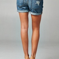 Distressed Jean Shorts - Thumbnail 1