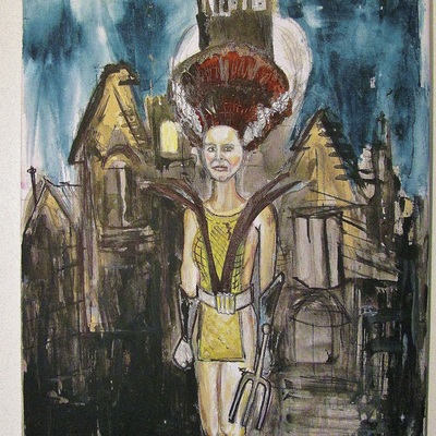 Victoria as magenta, a painting by ryan lowrie