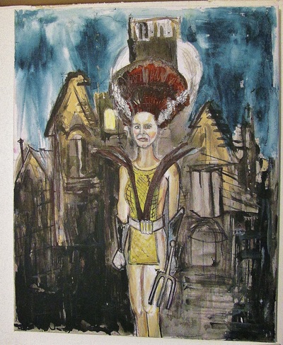 Victoria as Magenta, a painting by Ryan Lowrie