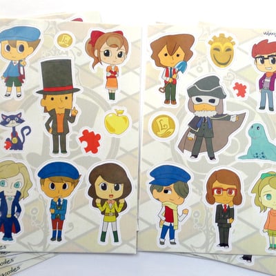 Professor layton sticker sheets