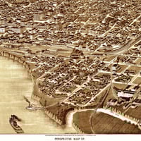 Sioux City, Iowa in 1888 - Bird's Eye View, Aerial map, Panorama, Vintage, Antique map, Reproduction, Giclée, Fine Art, Wall Art, History - Thumbnail 1