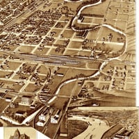 Sioux City, Iowa in 1888 - Bird's Eye View, Aerial map, Panorama, Vintage, Antique map, Reproduction, Giclée, Fine Art, Wall Art, History - Thumbnail 3