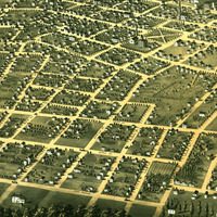 Aurora, Illinois in 1867 - Bird's Eye View, Map, Aerial, Panorama, Vintage, Antique, Reproduction, Giclée, Fine Art, Wall Art, History - Thumbnail 3