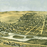 Aurora, Illinois in 1867 - Bird's Eye View, Map, Aerial, Panorama, Vintage, Antique, Reproduction, Giclée, Fine Art, Wall Art, History - Thumbnail 4