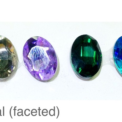 Oval czech crystal (faceted) 10mm x 14mm - Thumbnail 5