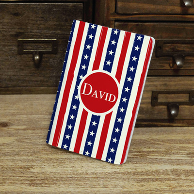 American pattern style custom personalised monogrammed pu leather passport holder case wallet cover (n-037)