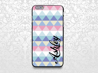 Triangle Colorful Pattern custom name case for iPhone7/ 6/6s/5/5s/5c, Samsung S6/Note5, Sony, LG Nexus, Nokia Lumia, HTC One, Moto X (BCBL-4)