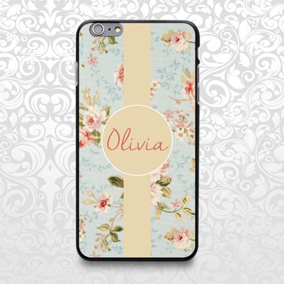 Flower vintage elegant retro texture custom name case for iphone 7/6/6s/5s/5c, samsung s6/note5, sony, lg nexus, nokia lumia, htc one, moto x (bcbl-8) - Thumbnail 2