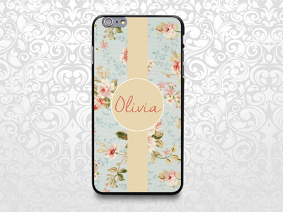 Flower Vintage Elegant Retro texture custom name case for iPhone 7/6/6s/5s/5c, Samsung S6/Note5, Sony, LG Nexus, Nokia Lumia, HTC One, Moto X (BCBL-8)