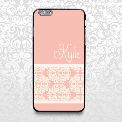 Coral peach color seamless pattern custom name case for iphone 7/6/6s/5s/5c, samsung s6/note5, sony, lg nexus, nokia lumia, htc one, moto x (bcbl-13) - Thumbnail 2