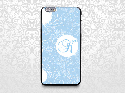 Blue seamless floral pattern custom name case for iPhone 7/6/6s/5/5s/5c, Samsung S6/Note5, Sony, LG Nexus, Nokia Lumia, HTC One, Moto X (BCBL-15)