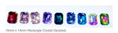 Rectangle czech crystal (faceted) 10mm x 14mm
