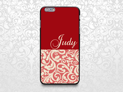 Maroon Vintage seamless pattern custom name case for iPhone 7/6/6s/5/5s/5c, Samsung S6/Note5, Sony, LG Nexus, Nokia Lumia, HTC One, Moto X (BCBL-23)