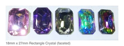 Rectangle czech crystal (faceted) 18mm x 27mm