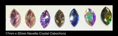 Navette Crystal Cabochons 17mm x 32mm