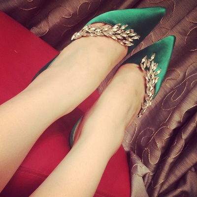 Sh228 frozen fever elsa shoes spring green with crysal