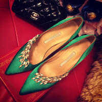 SH228 FROZEN FEVER Elsa shoes spring green with crysal - Thumbnail 1