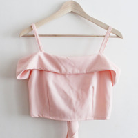 Pink 2-Way Tie Back Crop - Thumbnail 1