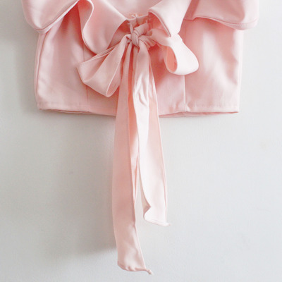 Pink 2-way tie back crop
