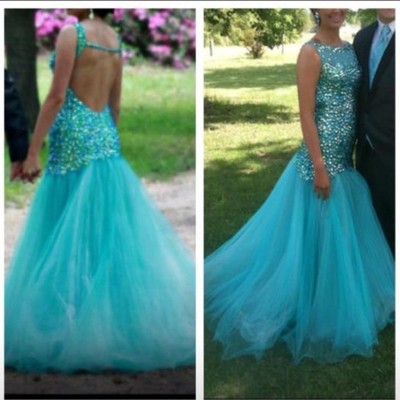 Charming prom dress,mermaid prom dress,backless prom dress,sequined prom dress,150330006