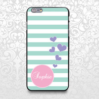 Heart Love colorful stripes custom name case for iPhone 7/6/6s/5/5s/5c, Samsung S6/Note5, Sony, LG Nexus, Nokia Lumia, HTC One, Moto X (BCBL-33) - Thumbnail 1