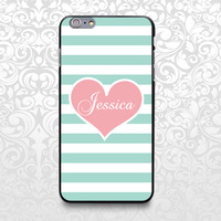 Heart Love colorful stripes custom name case for iPhone 7/6/6s/5/5s/5c, Samsung S6/Note5, Sony, LG Nexus, Nokia Lumia, HTC One, Moto X (BCBL-35) - Thumbnail 1