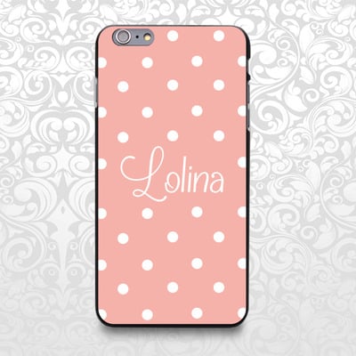 Polka dots colorful custom name case for iphone 7/6/6s/5/5s/5c, samsung s6/note5, sony, lg nexus, nokia lumia, htc one, moto x (bcbl-37) - Thumbnail 2