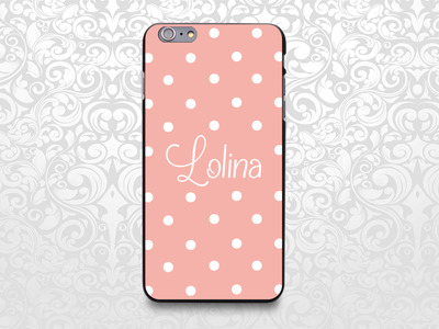 Polka dots colorful custom name case for iPhone 7/6/6s/5/5s/5c, Samsung S6/Note5, Sony, LG Nexus, Nokia Lumia, HTC One, Moto X (BCBL-37)