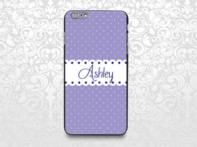 Polka dots colorful custom name case for iPhone 7/6/6s/5/5s/5c, Samsung S6/Note5, Sony, LG Nexus, Nokia Lumia, HTC One, Moto X (BCBL-40)