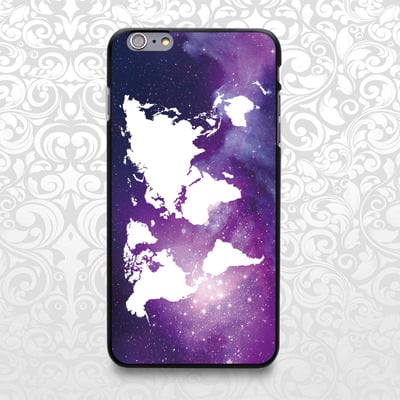 Galaxy world map case for iphone 7/6/6s/5/5s/5c, samsung s6/note4, sony, lg nexus, nokia lumia, htc one, moto x (bcbl-66) - Thumbnail 2
