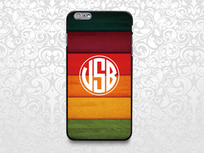 Colorful Rainbow Wood monogram custom name case for iPhone 7/6/6s/5/5s/5c, Samsung S6/Note5, Sony, LG Nexus, Nokia Lumia, HTC One, Moto X (BCBL-47)
