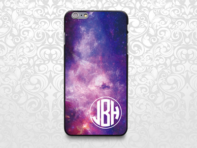 Galaxy Star Space monogram custom name case for iPhone 7/6/6s/5/5s/5c, Samsung S6/Note5, Sony, LG Nexus, Nokia Lumia, HTC One, Moto X (BCBL-57)