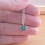 925 Emerald (Lab Created) Solitaire Pendant & 18" Silver Chain/Emerald Necklace/Emerald Jewelry/Emerald Jewellery/Green Gems/May Birthstone-4