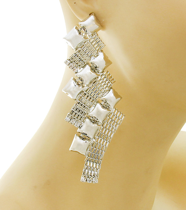 Long Stud Chain Earrings 