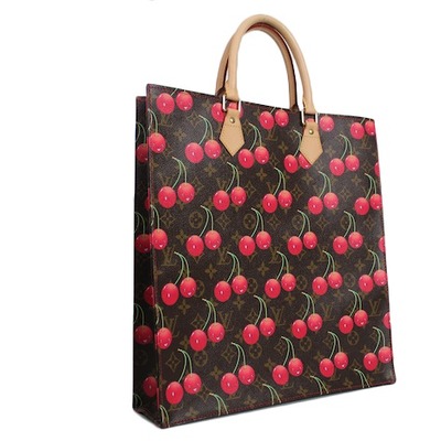 Louis vuitton mongram cerises sac plat tote bag