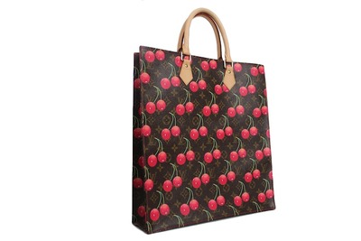 Louis vuitton mongram cerises sac plat tote bag