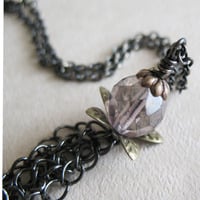 Smokey Czech Bead Necklace Long Necklace Jewelry - Thumbnail 2
